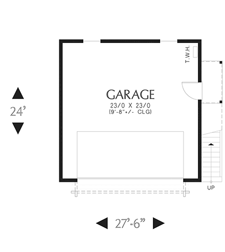 Garage-Living Plan 81373 First Level Plan