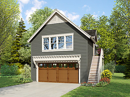 Garage-Living Plan 81373 Elevation