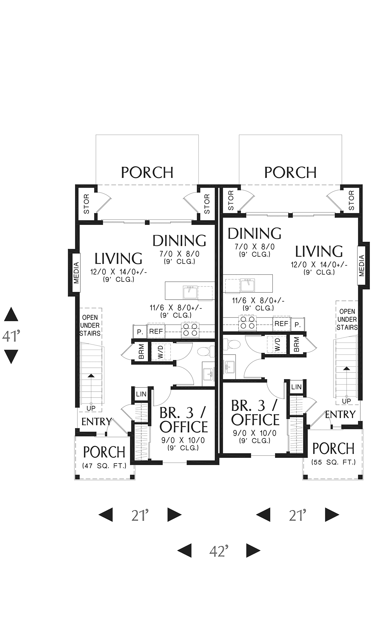 Cottage Farmhouse Level One of Plan 81380