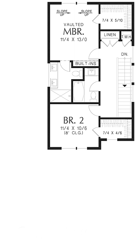 House Plan 81381 Second Level Plan