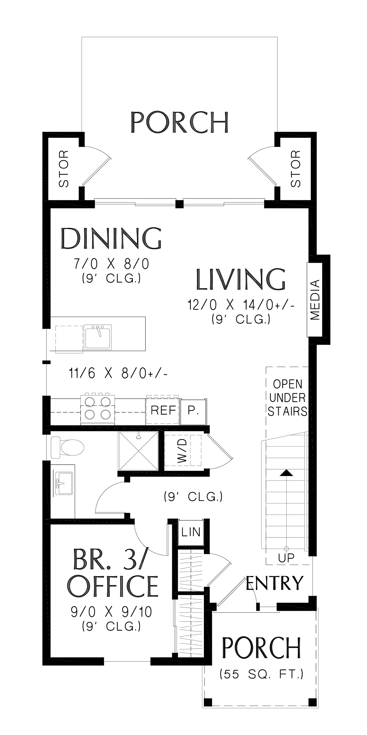 Cottage Farmhouse New American Style Level One of Plan 81385