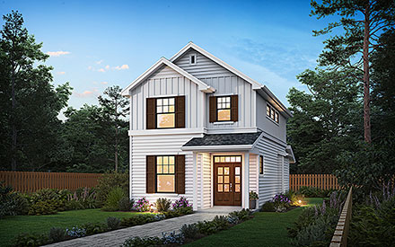 Cottage Farmhouse New American Style Elevation of Plan 81385