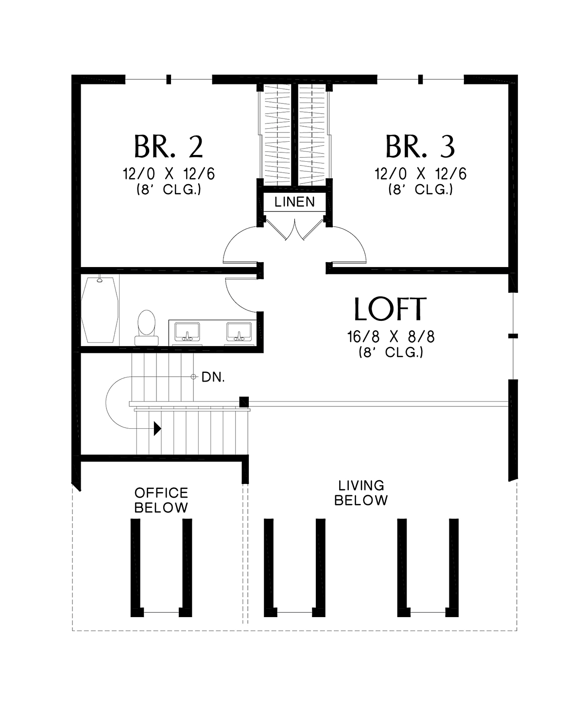 Cape Cod Cottage Country Farmhouse Level Two of Plan 81388