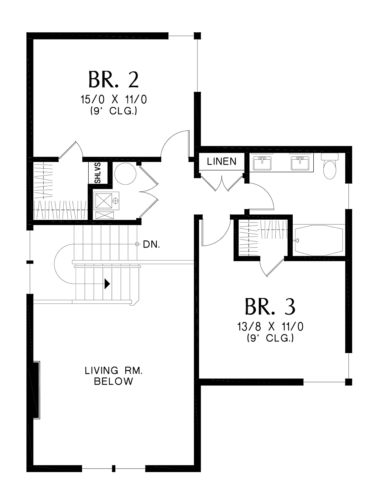 Contemporary Modern Prairie Style Level Two of Plan 81389