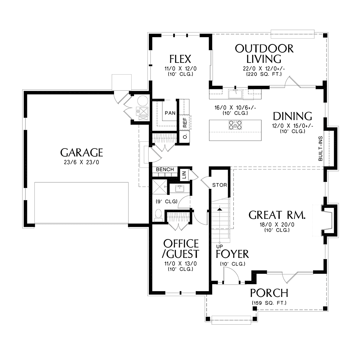 Country Farmhouse Level One of Plan 81390