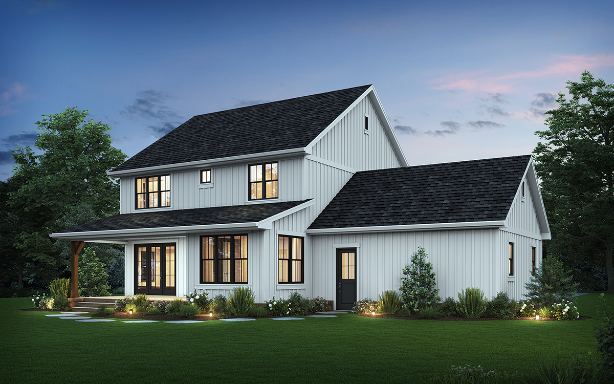 Country Farmhouse Rear Elevation of Plan 81390