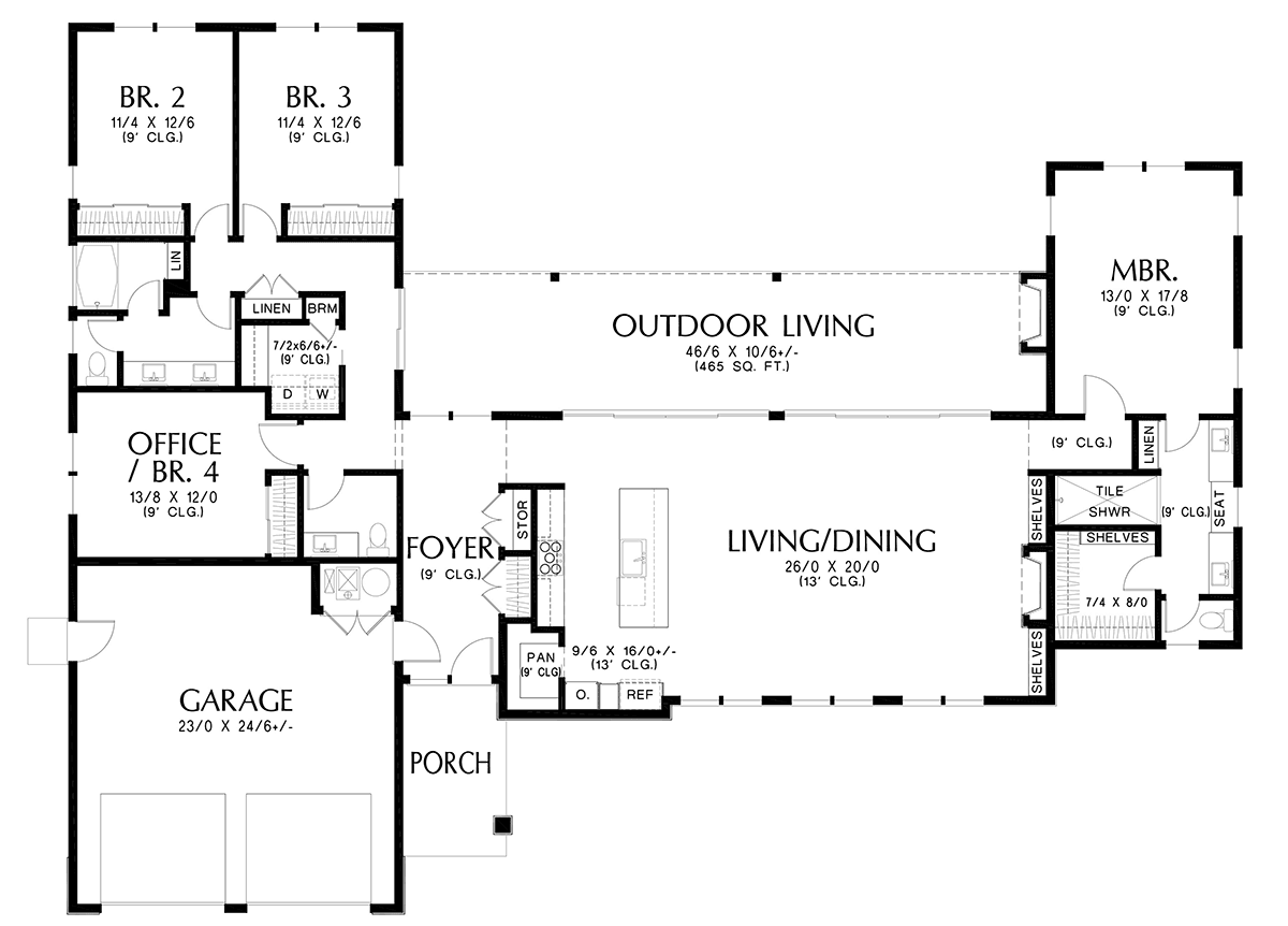 Contemporary Modern Level One of Plan 81398
