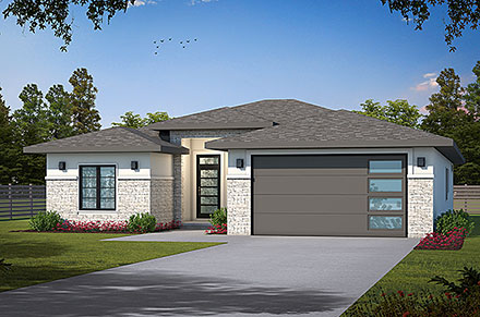 Contemporary Modern Elevation of Plan 81401