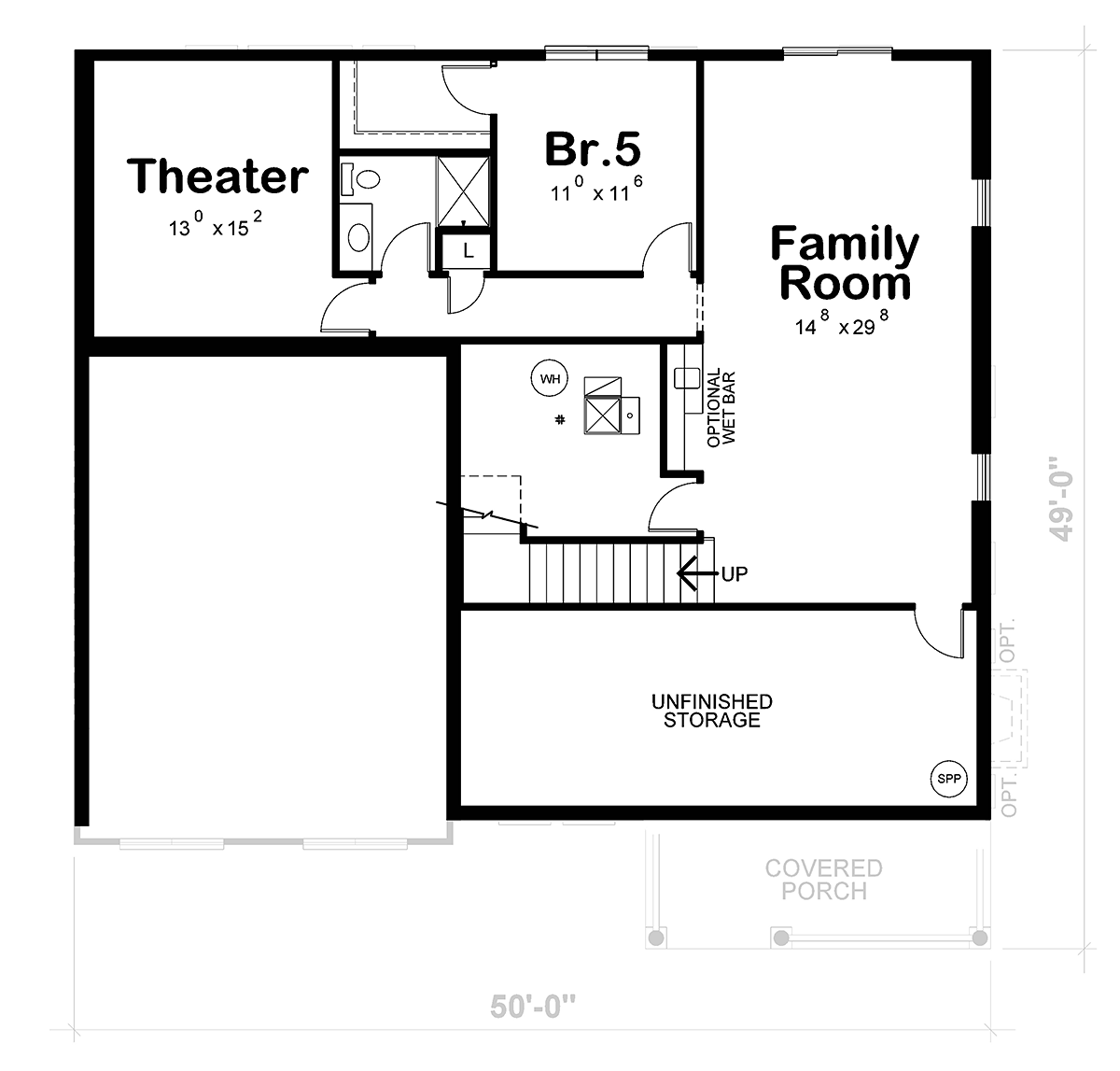 Traditional Lower Level of Plan 81407