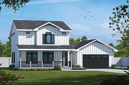 Farmhouse Elevation of Plan 81415