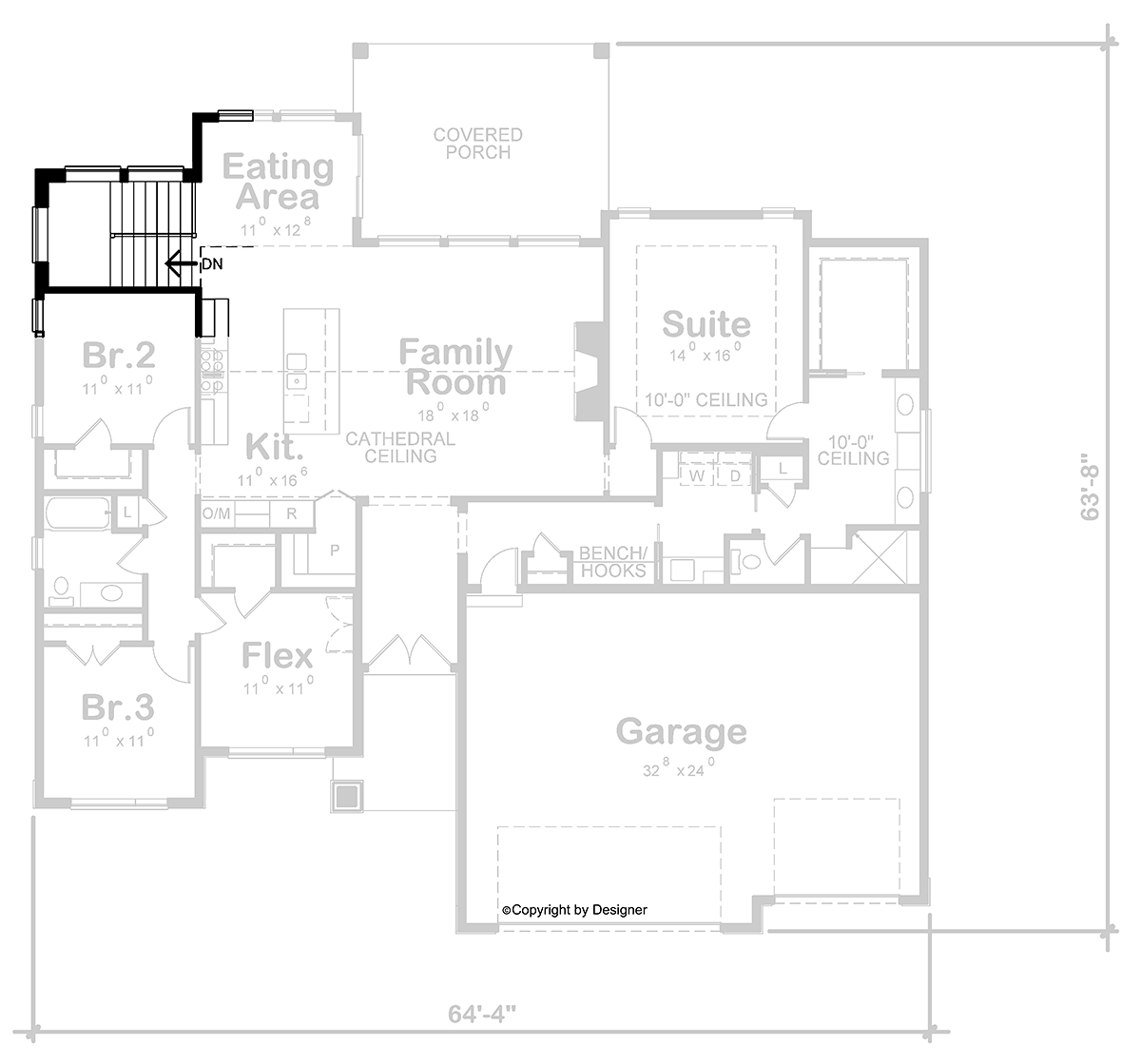 Contemporary Modern Alternate Level One of Plan 81416