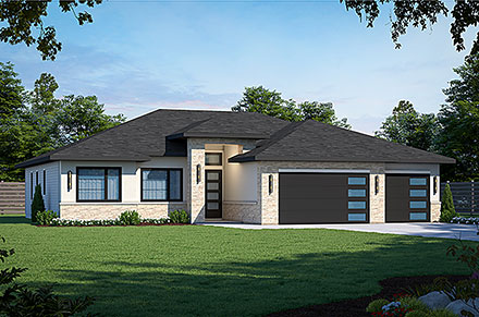 Contemporary Modern Elevation of Plan 81416