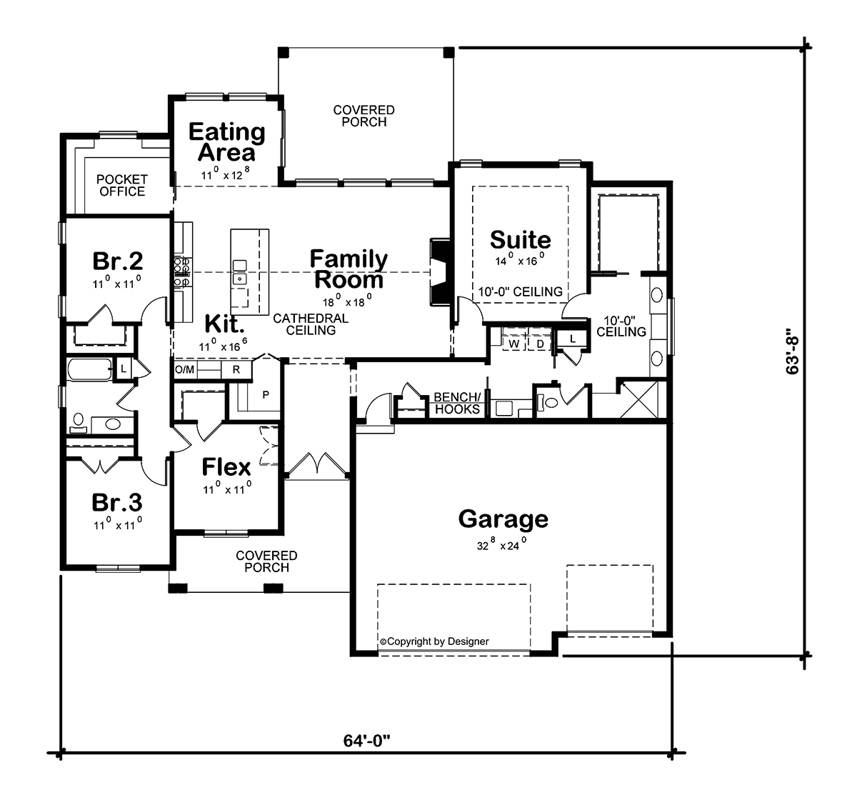 Farmhouse Level One of Plan 81417