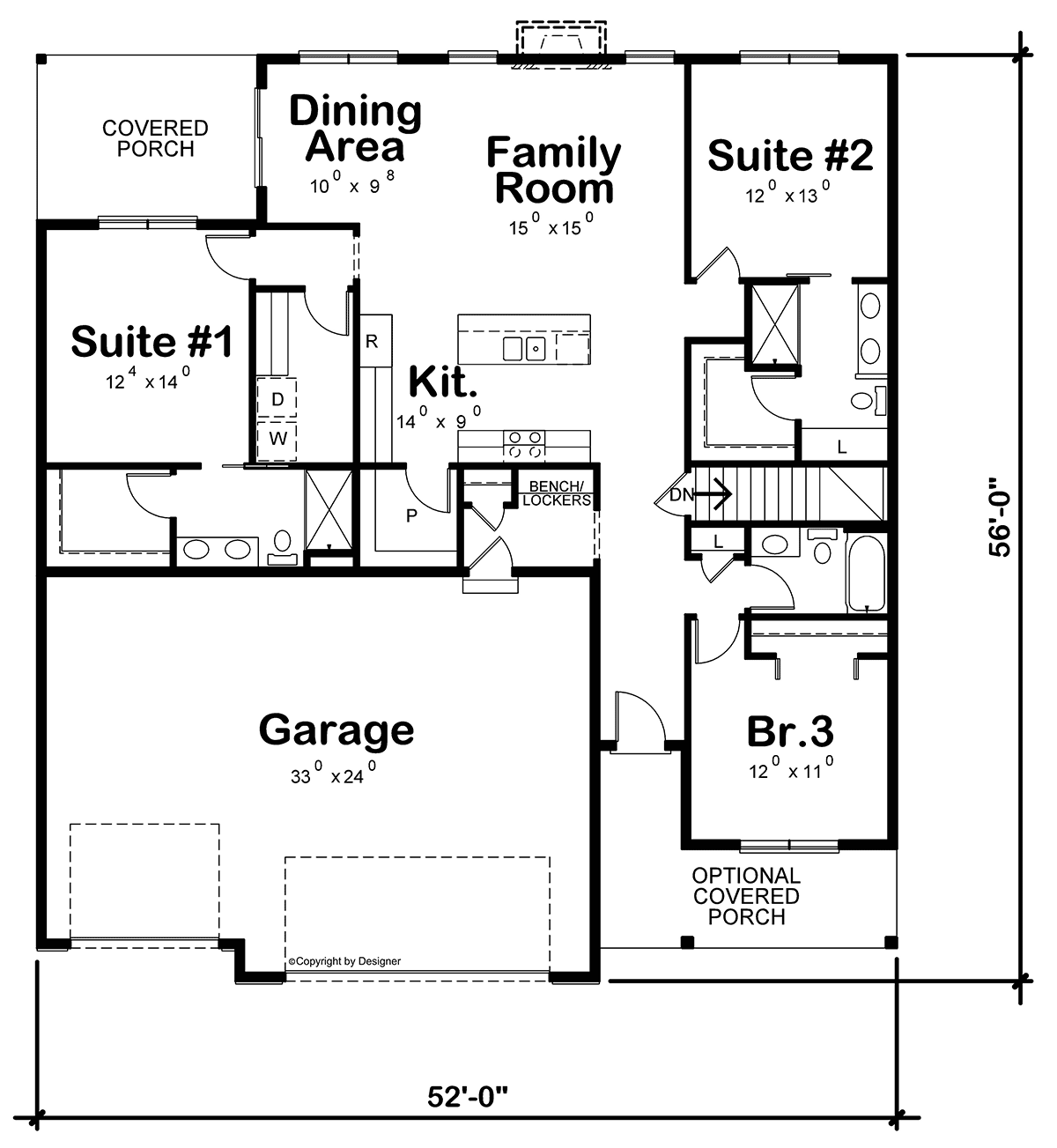 Farmhouse Level One of Plan 81420