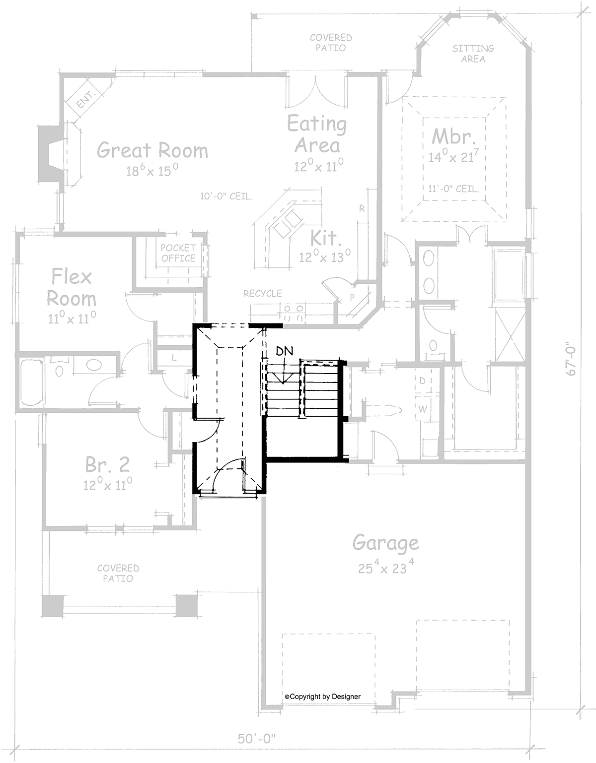 Cottage Alternate Level One of Plan 81437