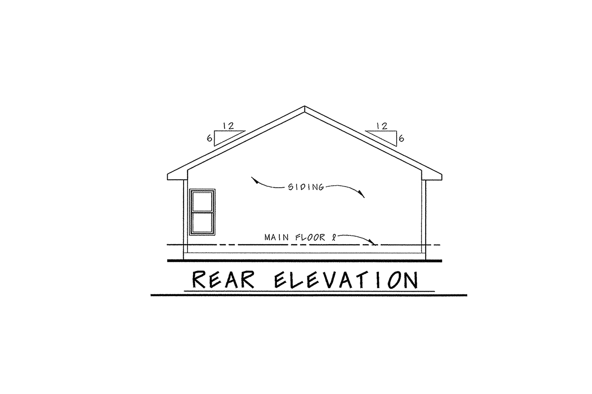Traditional Rear Elevation of Plan 81438