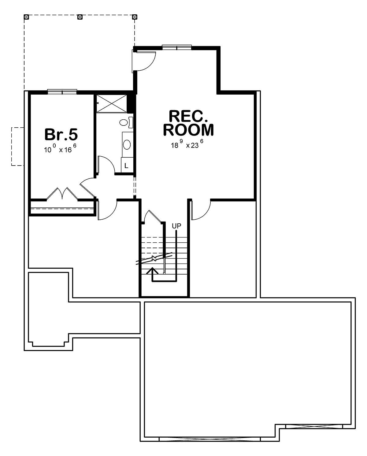 Traditional Lower Level of Plan 81444