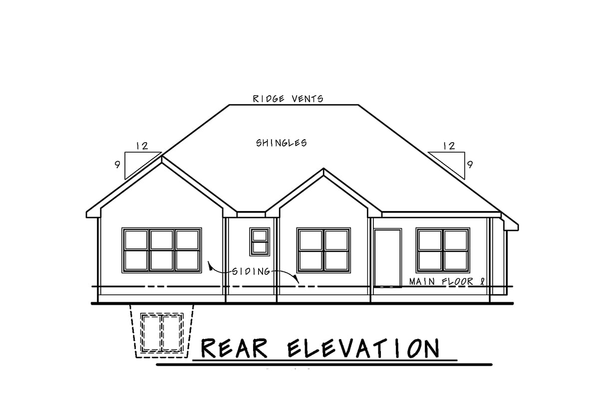House Plan 81449 Rear Elevation