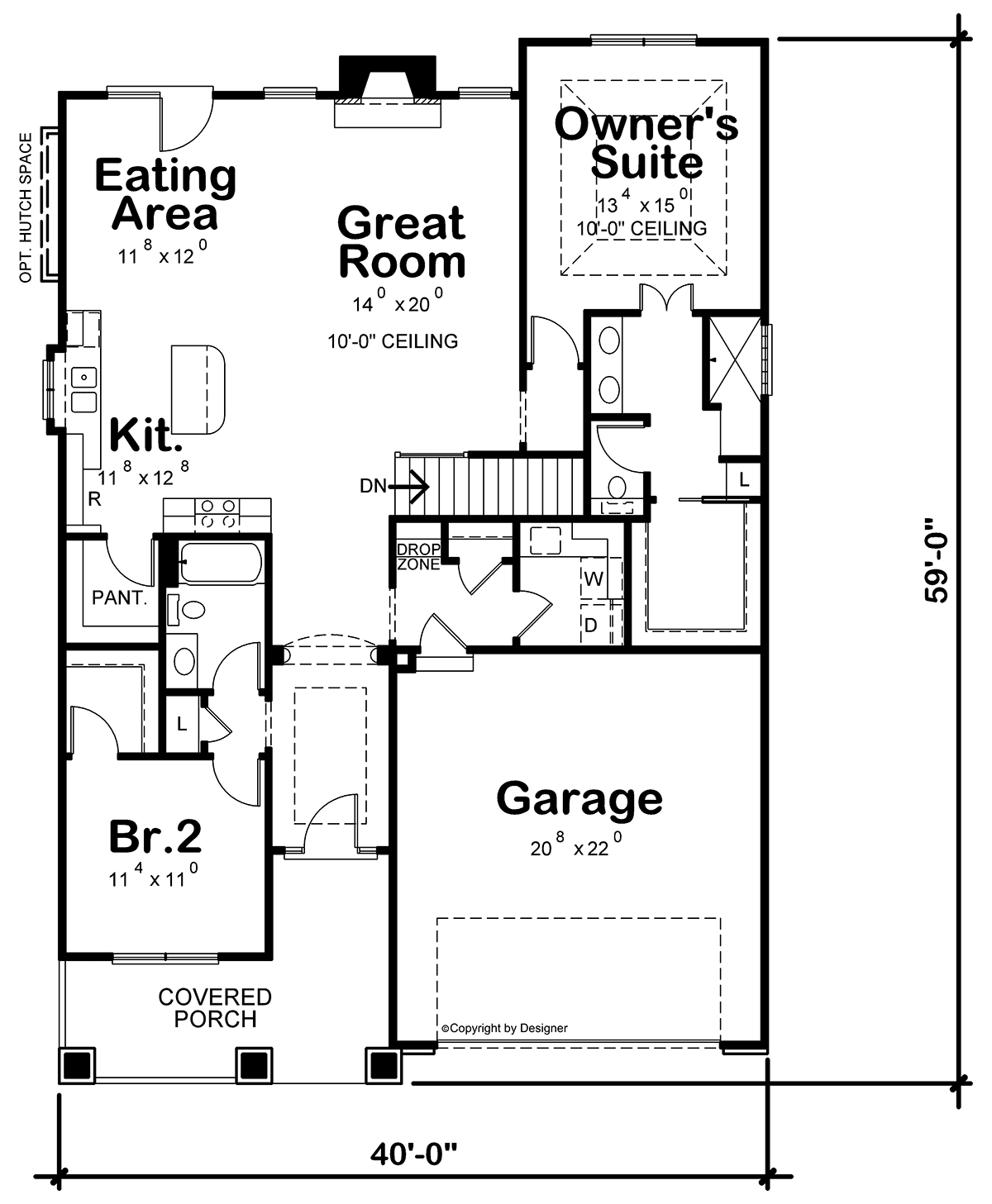 Cottage Level One of Plan 81451