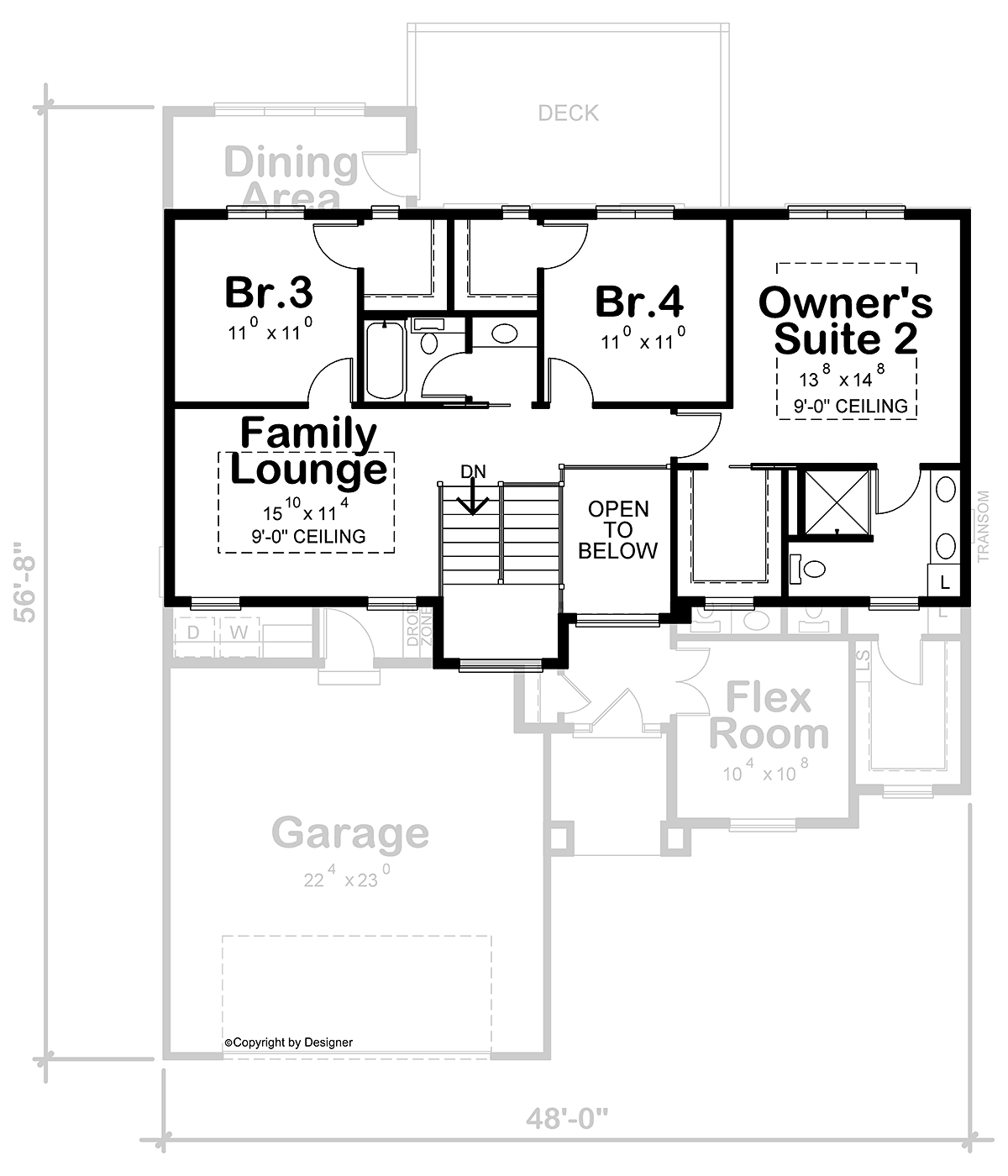 Contemporary Level Two of Plan 81455