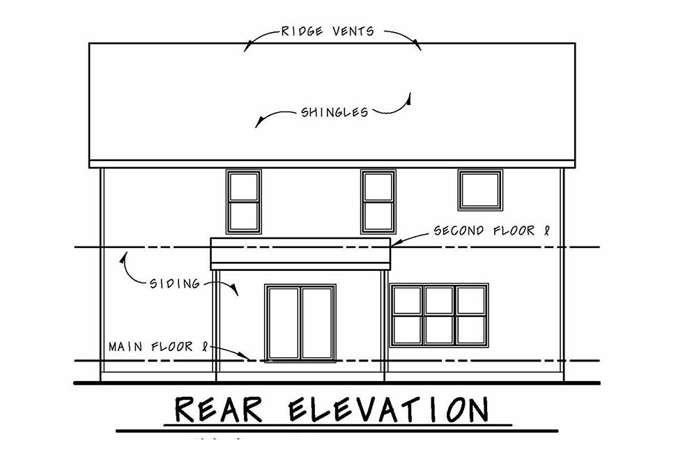 Craftsman Plan with 2610 Sq. Ft., 4 Bedrooms, 3 Bathrooms, 2 Car Garage Picture 7