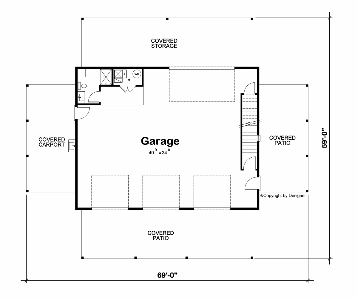 Country Farmhouse Level One of Plan 81468