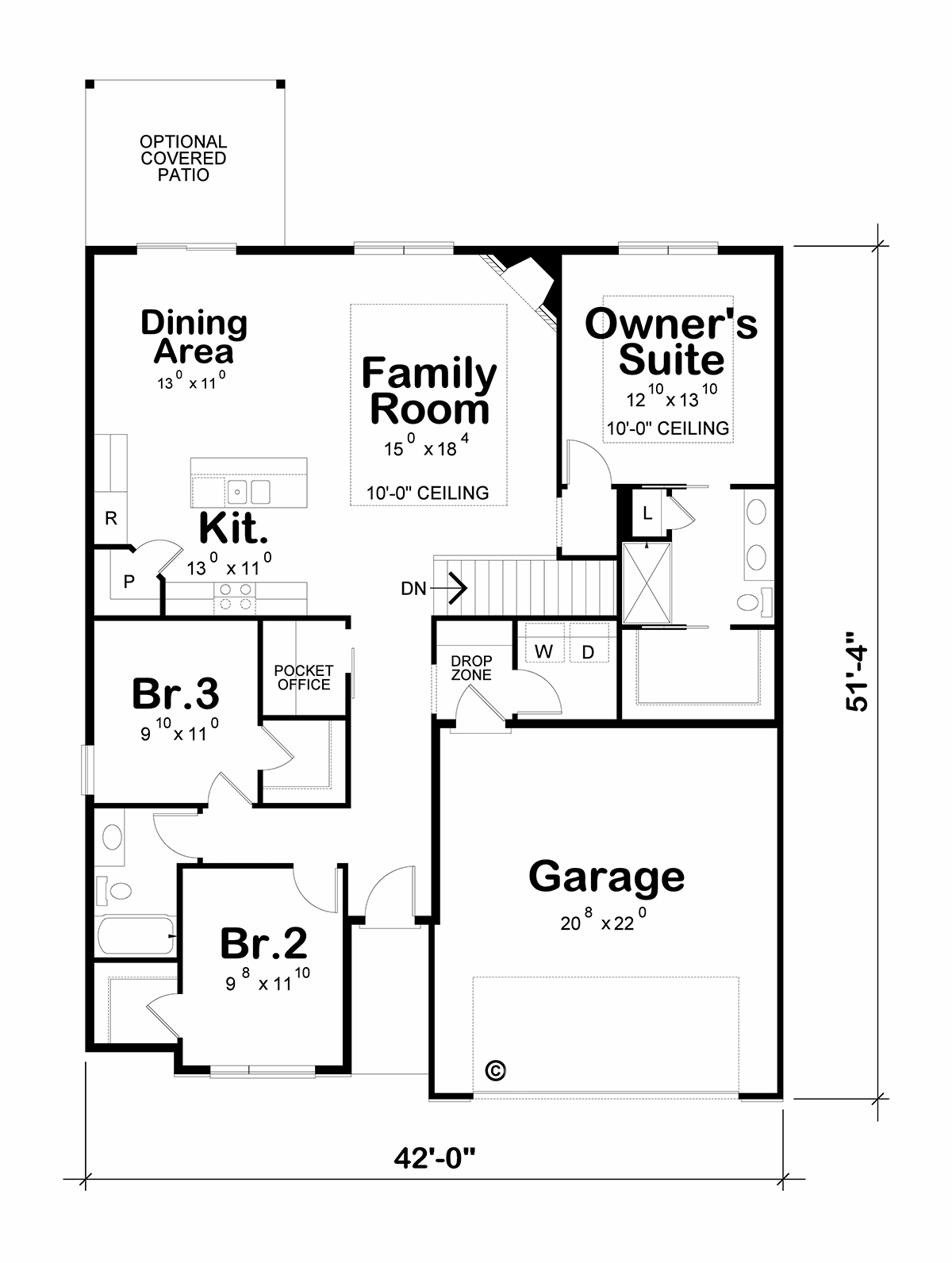 House Plan 81471 Level One