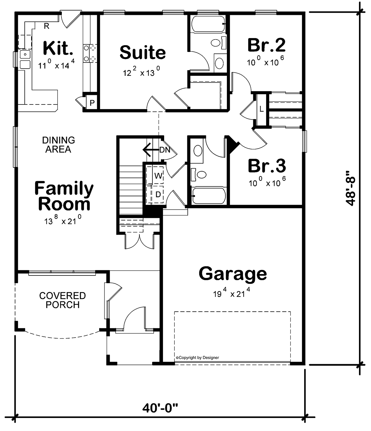 Bungalow Cottage Country Traditional Level One of Plan 81478