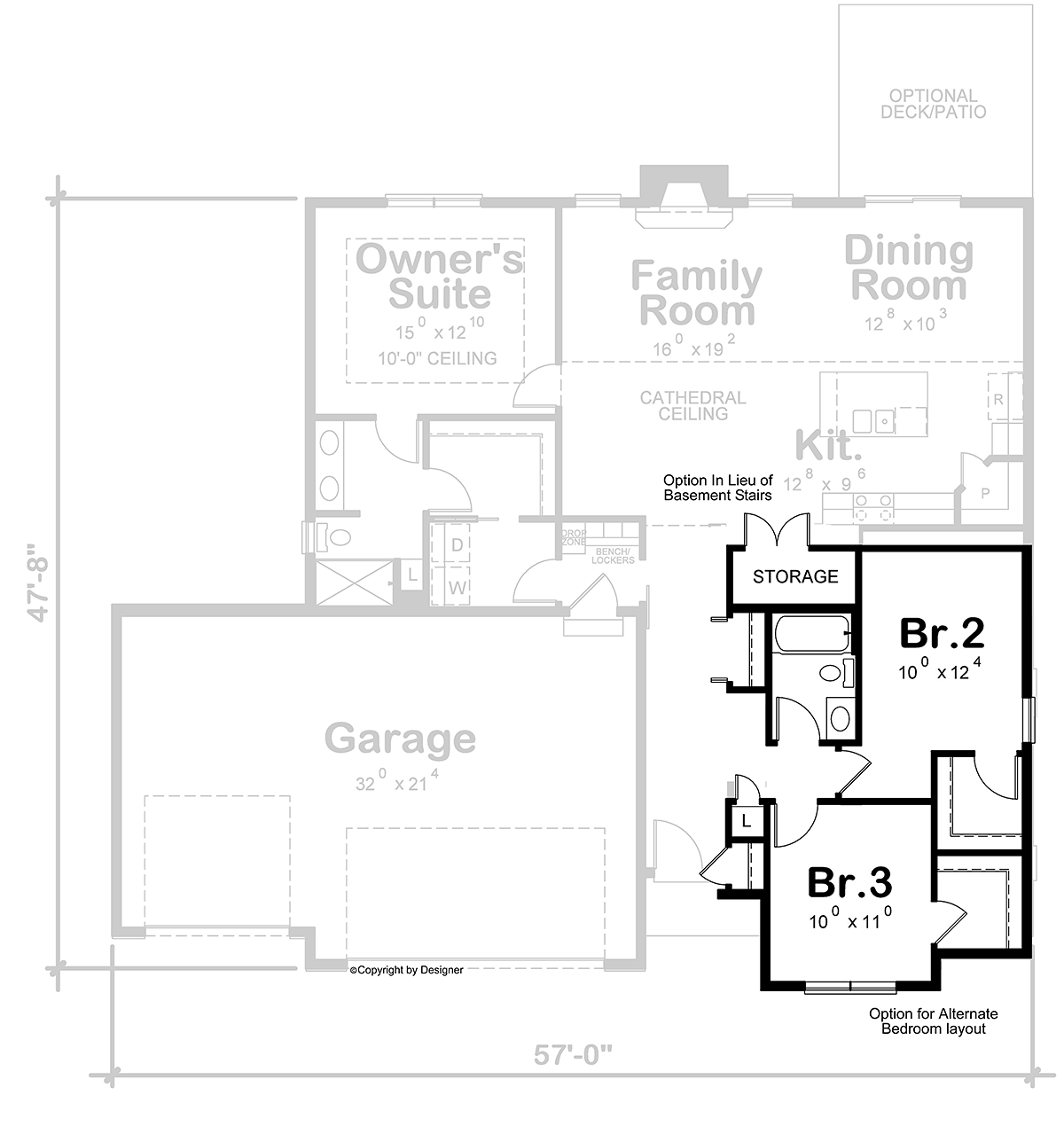 Country Farmhouse New American Style Alternate Level One of Plan 81481