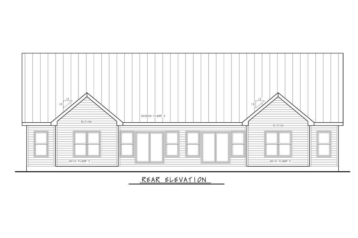 Farmhouse Rear Elevation of Plan 81484