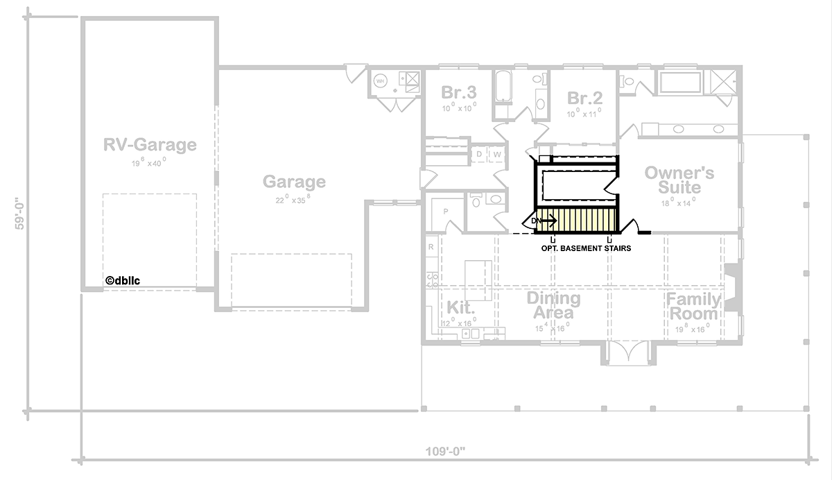 Barndominium Alternate Level One of Plan 81489