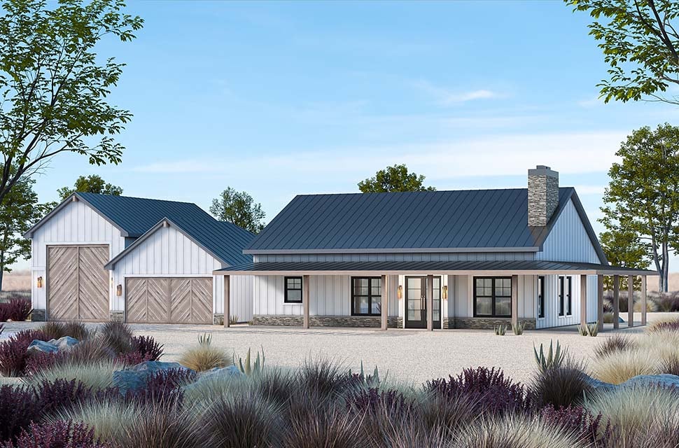 Barndominium Plan with 2024 Sq. Ft., 3 Bedrooms, 3 Bathrooms, 3 Car Garage Picture 4