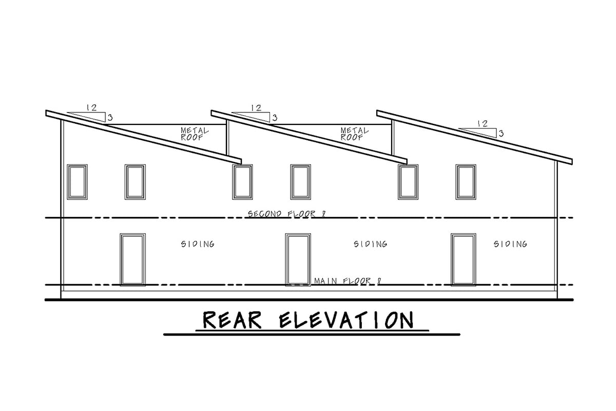 Contemporary Modern Rear Elevation of Plan 81491