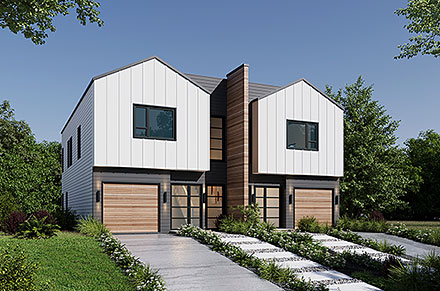 Contemporary Modern Elevation of Plan 81495