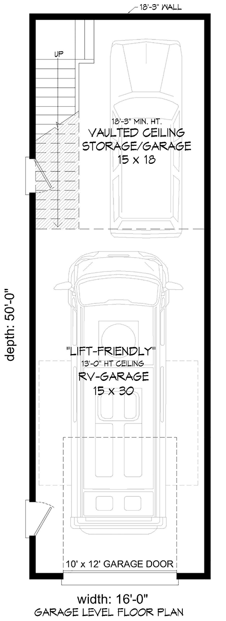 Garage Plan 81502 - 2 Car Garage First Level Plan