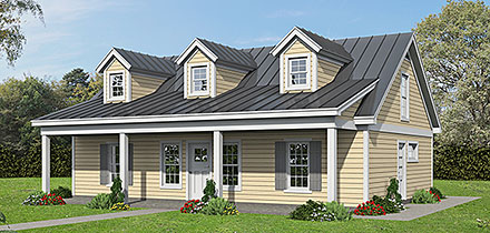 Cottage Country Farmhouse Elevation of Plan 81505