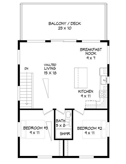 House Plan 81506 Second Level Plan