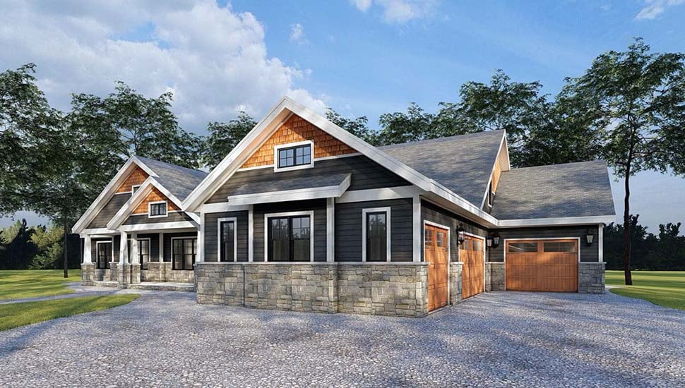 Craftsman, Traditional Plan with 4081 Sq. Ft., 4 Bedrooms, 4 Bathrooms, 4 Car Garage Picture 14