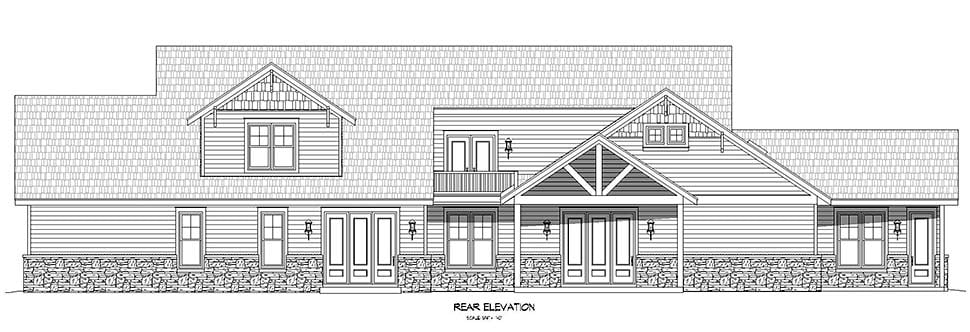 Craftsman, Traditional Plan with 4081 Sq. Ft., 4 Bedrooms, 4 Bathrooms, 4 Car Garage Picture 5