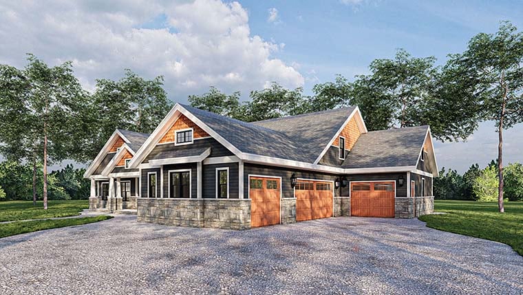 Craftsman, Traditional Plan with 4081 Sq. Ft., 4 Bedrooms, 4 Bathrooms, 4 Car Garage Picture 6