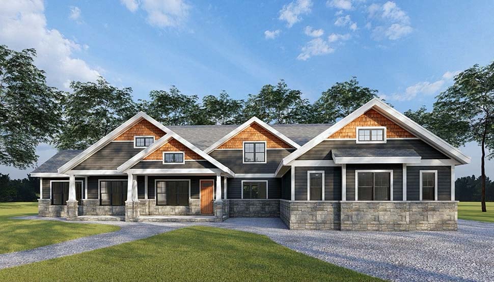 Craftsman, Traditional Plan with 4081 Sq. Ft., 4 Bedrooms, 4 Bathrooms, 4 Car Garage Picture 8