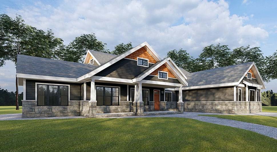 Craftsman, Traditional Plan with 4081 Sq. Ft., 4 Bedrooms, 4 Bathrooms, 4 Car Garage Picture 9