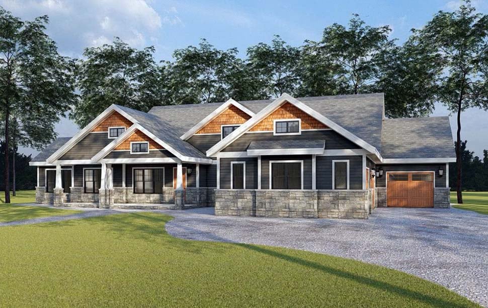 Craftsman, Traditional Plan with 4081 Sq. Ft., 4 Bedrooms, 4 Bathrooms, 4 Car Garage Picture 10