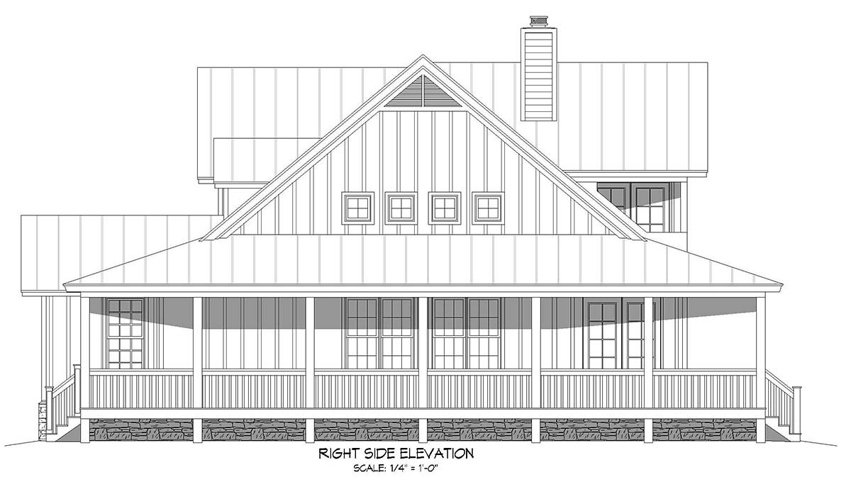 Country, Farmhouse, Prairie Style, Ranch, Traditional Plan with 2500 Sq. Ft., 3 Bedrooms, 3 Bathrooms Picture 2