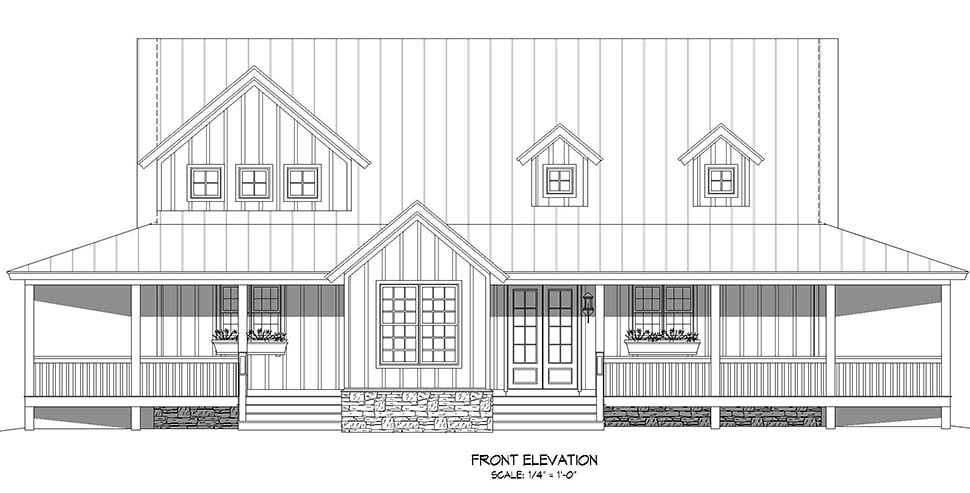 Country, Farmhouse, Prairie Style, Ranch, Traditional Plan with 2500 Sq. Ft., 3 Bedrooms, 3 Bathrooms Picture 4