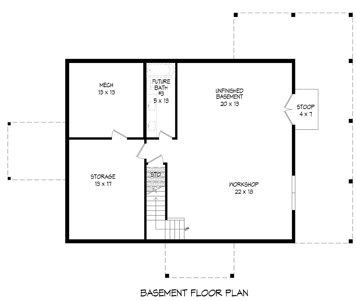 Contemporary Country Lower Level of Plan 81509