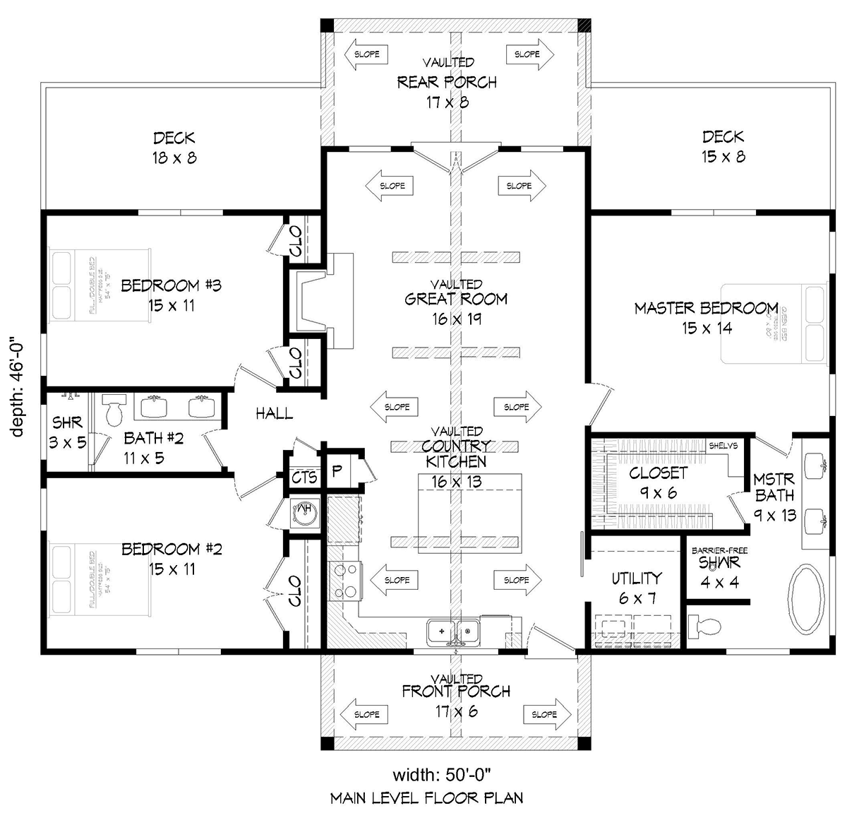 Cottage Country Farmhouse Traditional Level One of Plan 81510