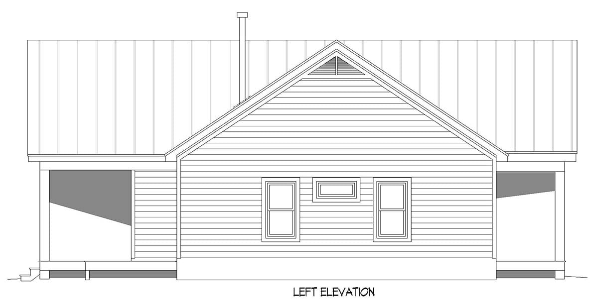 Cottage, Country, Farmhouse, Traditional Plan with 1468 Sq. Ft., 3 Bedrooms, 2 Bathrooms Picture 3