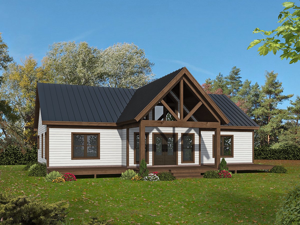 Cottage Country Farmhouse Traditional Rear Elevation of Plan 81510