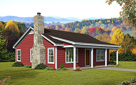 Country Ranch Traditional Elevation of Plan 81511